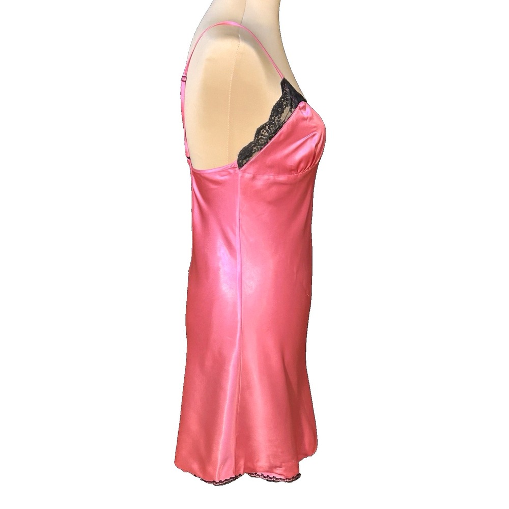 Betsey Johnson Women's Lace Chemise Slip Hot Barbie Pink Sweetheart Lace S - Picture 6 of 7